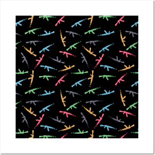 AK 47 Seamless Pattern Posters and Art